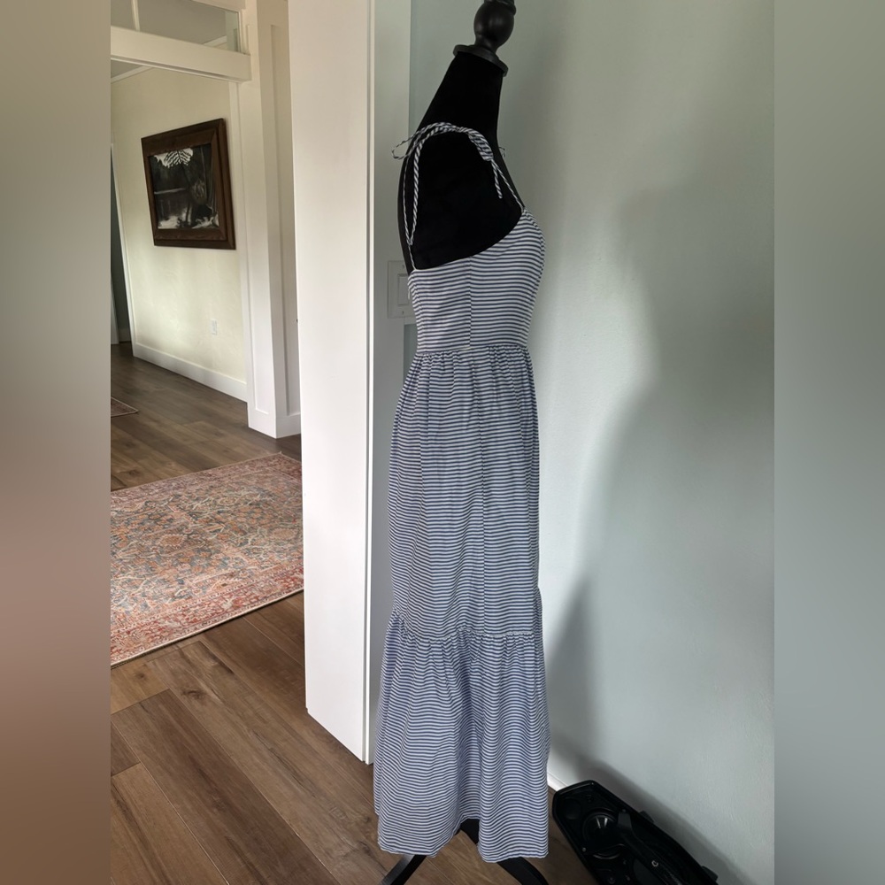 Gianni Bini maxi/midi sundress blue & white stripe sz 0 coastal grand millennial - Picture 6 of 7